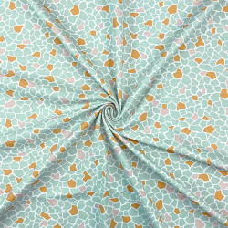 Algodón estampado ARGEO Menta clara / Albaricoque